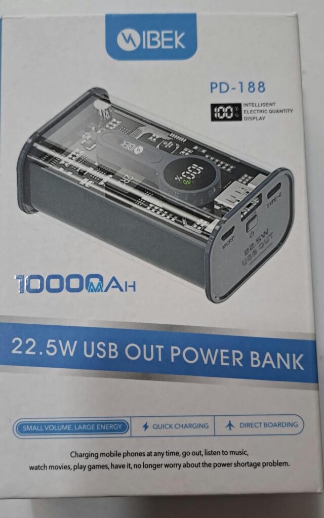 POWER BANK PD-188 CARGADOR RAPIDO 10000AH IB
