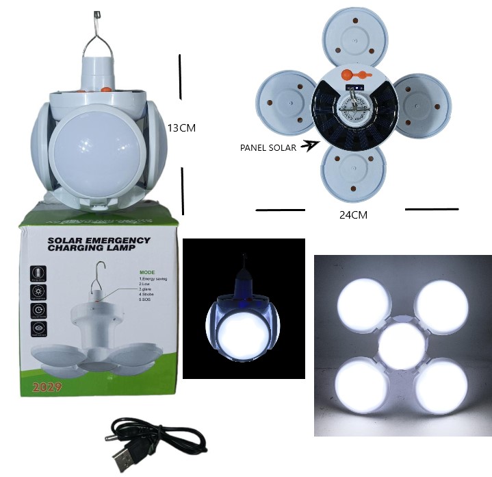LAMPARA CAMPING SOLAR RECARGADBLE 2029KA