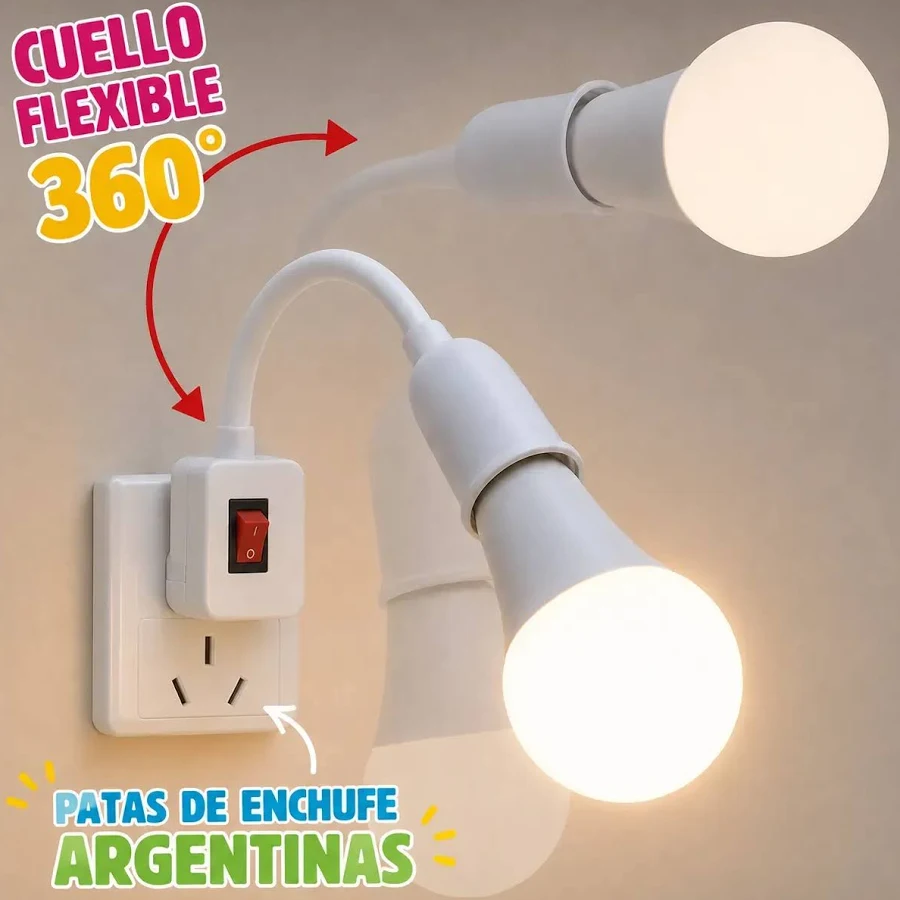 PORTALAMPARA E27 ENCHUFE FLEXIBLE CON LLAVE