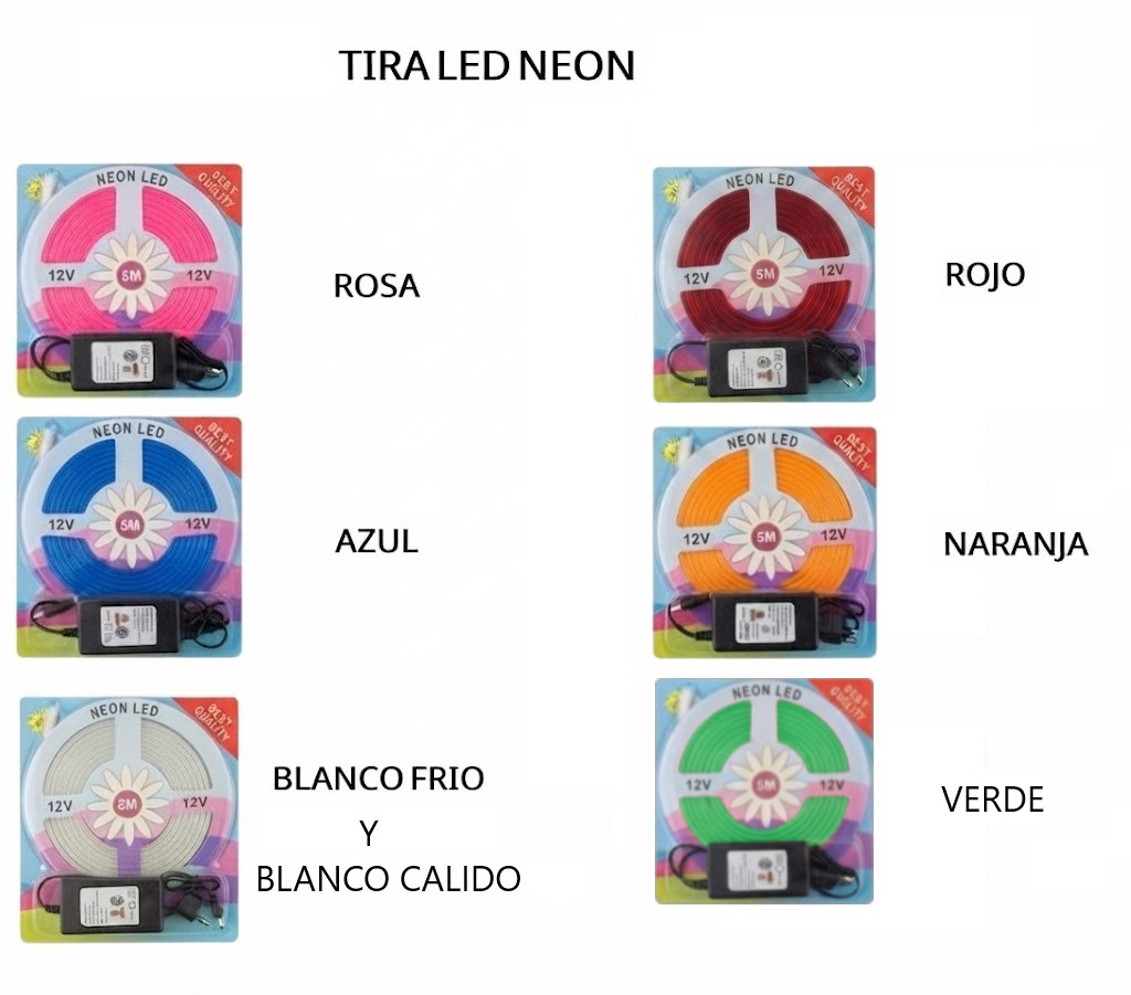 TIRA LED NEON CON FUENTE COLOR