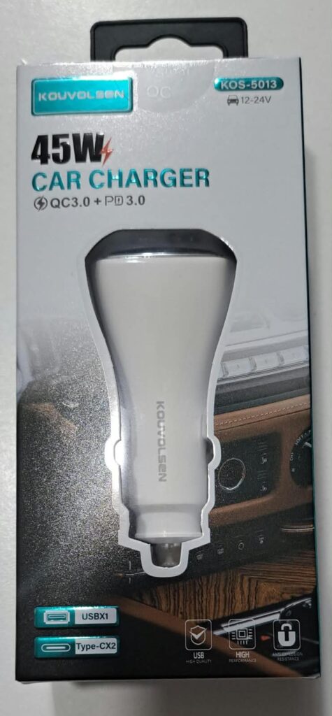 CARGADOR AUTO 3 ENTRADA (2USB +C) 45W