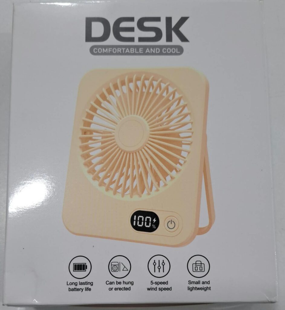 MINI VENTILADOR ESCRITORIO PORTA RECARBLE VISOR