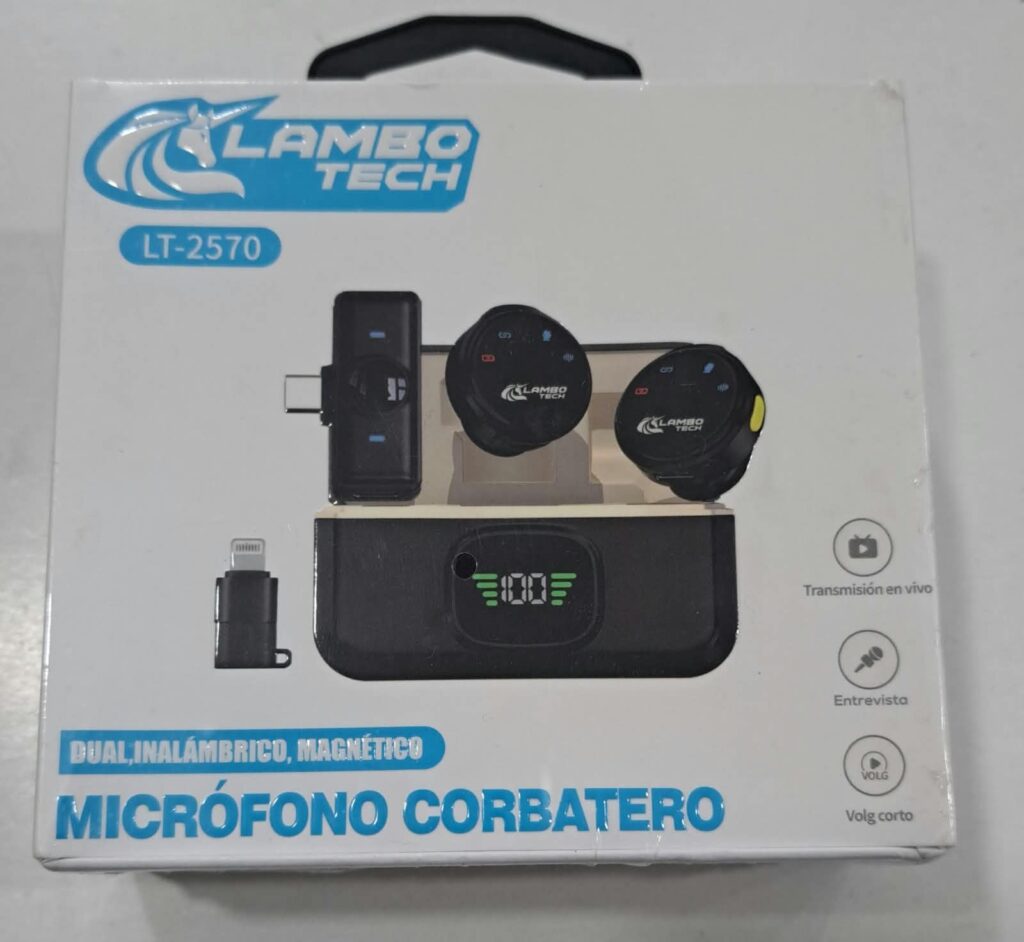 DUAL MICROFONO CORBATERO INALAMBRICO CON ESTUCHE CARGA