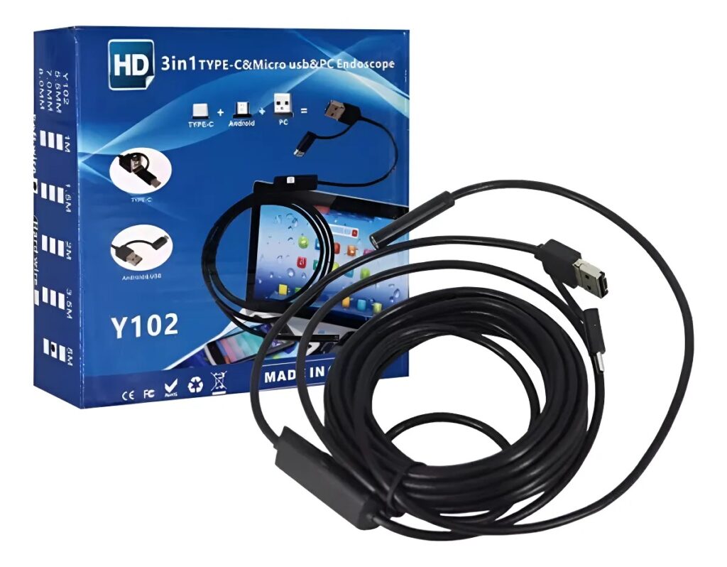 CAMARA BOROSCOPIO 2M 3EN1 CON MICRO, USB ,TIPO C