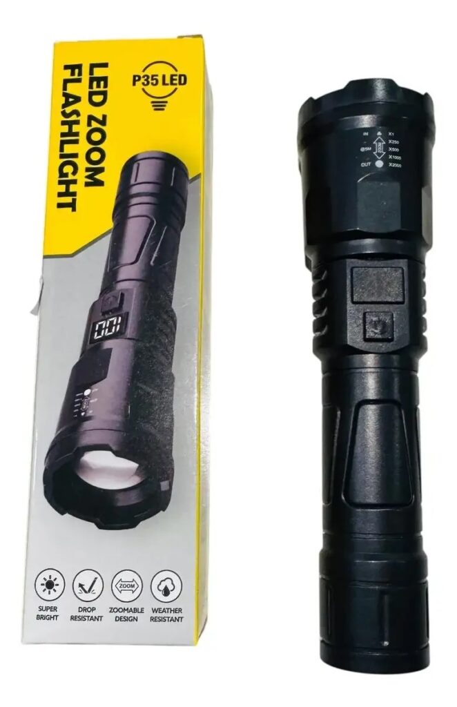 LINTERNA REARGABEL ZOOM 800MAH CON VISOR 15,5 CM