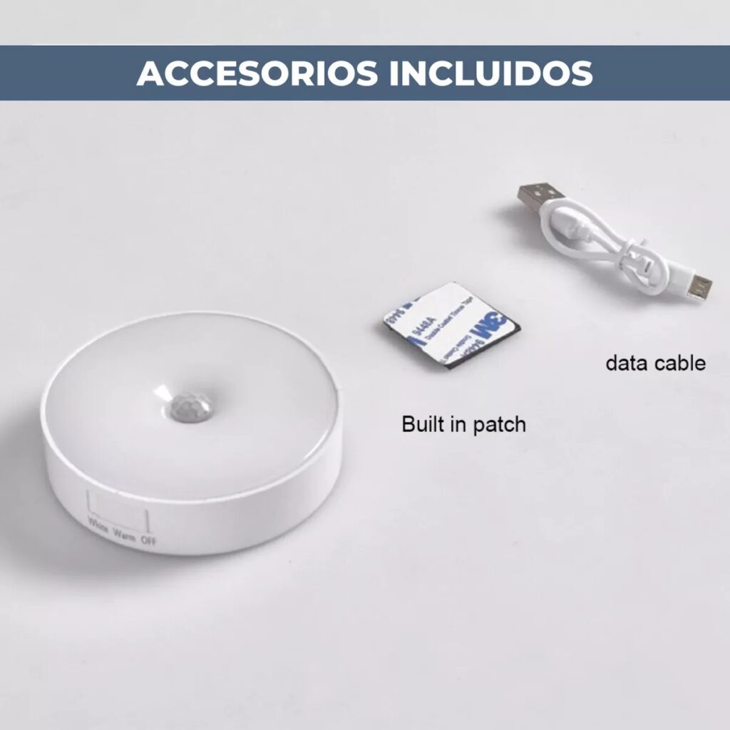 LUZ INTELIGENTE CON SENSOR RECARGABLE CALIDA