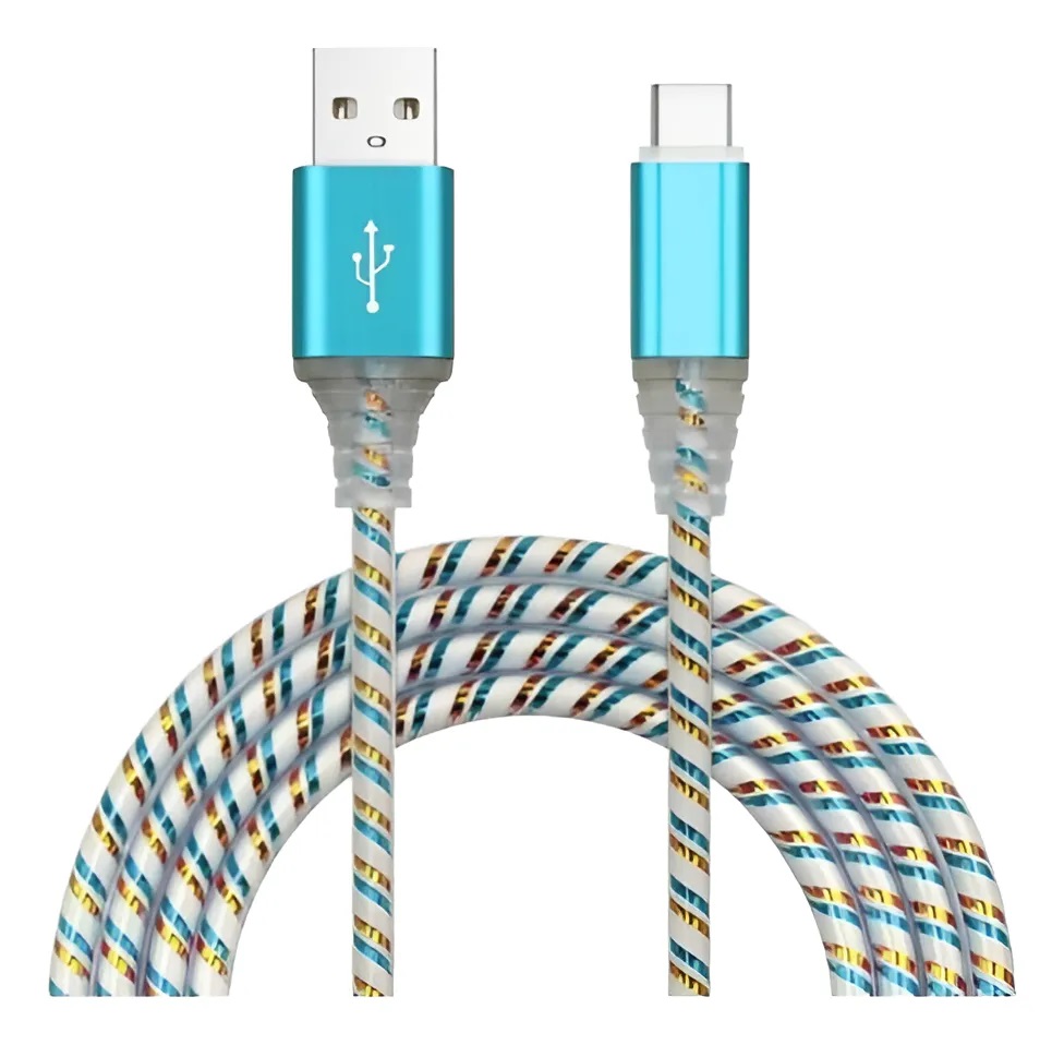 CABLE USB V8 3A LUZ CAJA